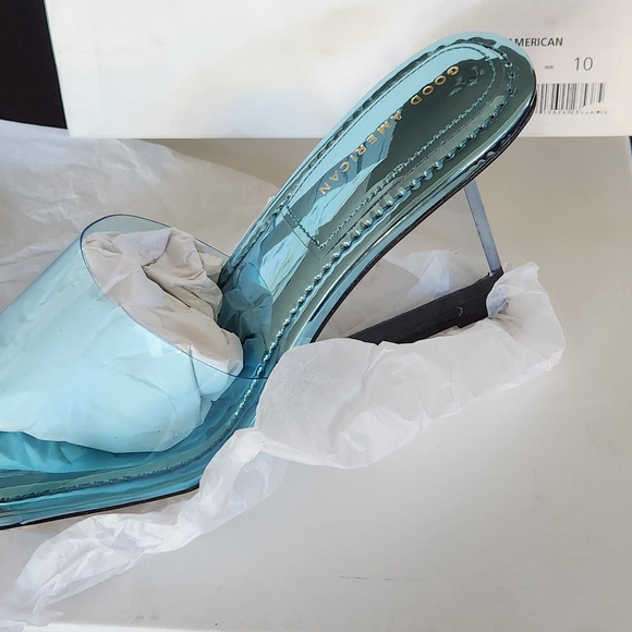 GOOD AMERICAN- CINDER-F*CKING-RELLA SQUARE TOE MULES- BLUE004 - Size 10 - Picture 6 of 7